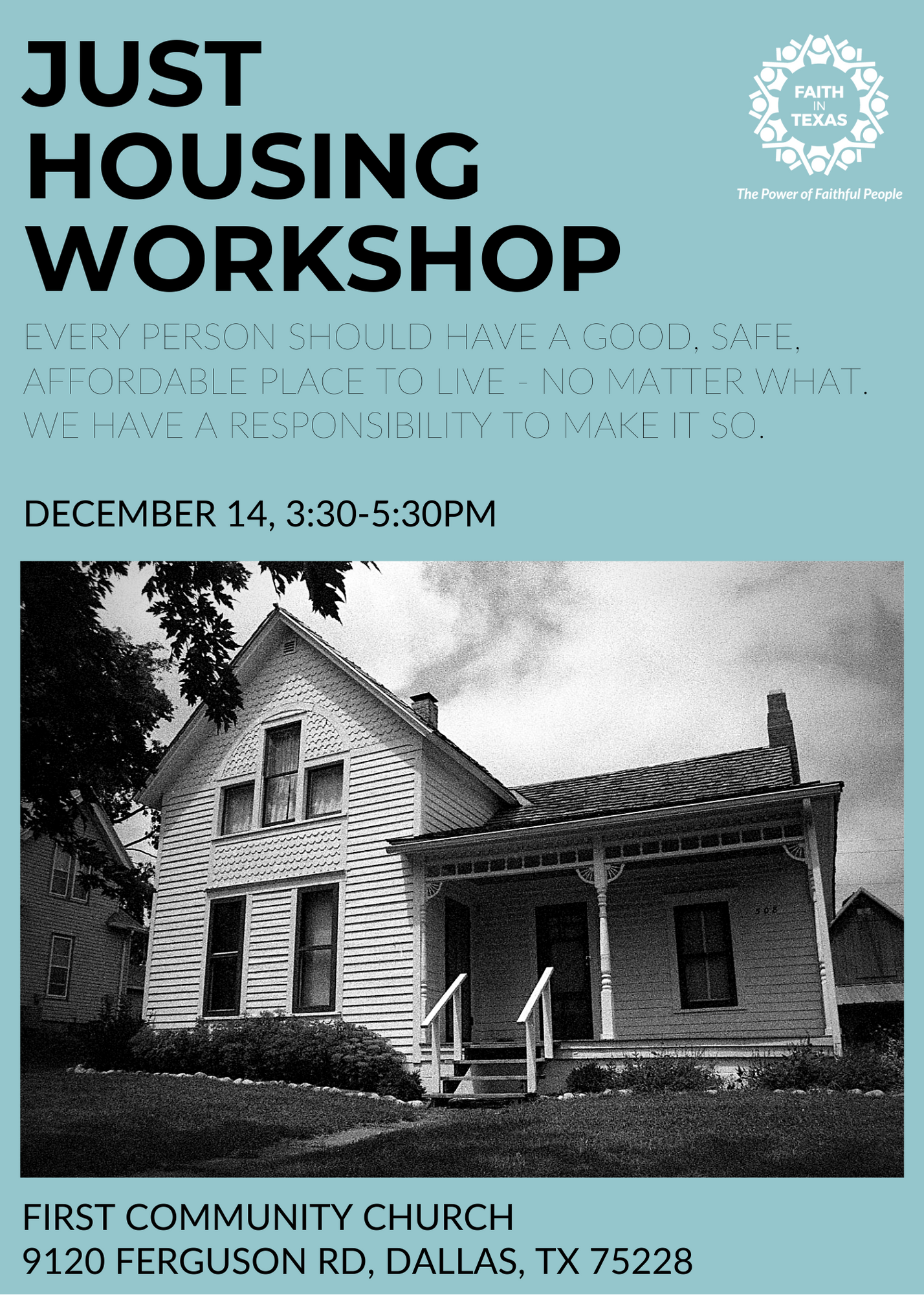 Just Housing Workshop: Dec. 14, 2019